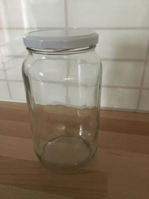 Stort glas m/metallåg (1062 ml.)
